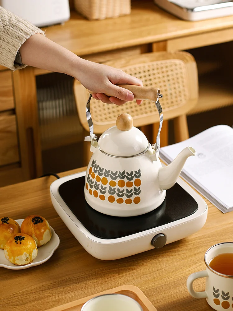 Фарфоровые эмалированные чайные кастрюли 1350 мл 380 чашки в японском ретро-стиле