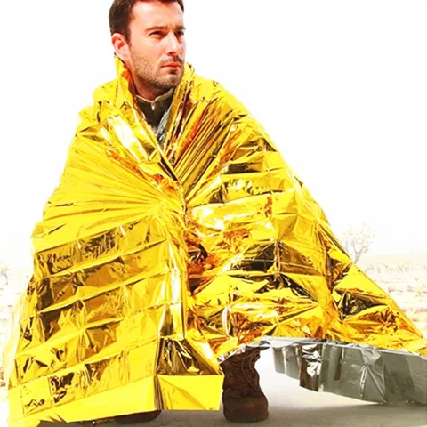 Одеяло для оказания первой помощи, аварийное одеяло, спасательная теплоизоляция, солнцезащитное одеяло для выживания