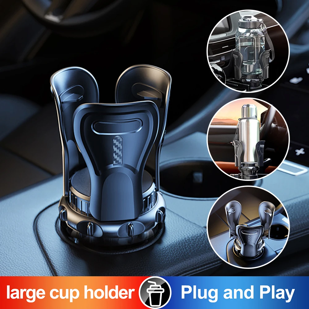 

Universal Car Cup Holder Expander Adapter with Expandable Arms And Base 3.07-6.22inch Cup Holder Organizer For 10-64oz Beverages