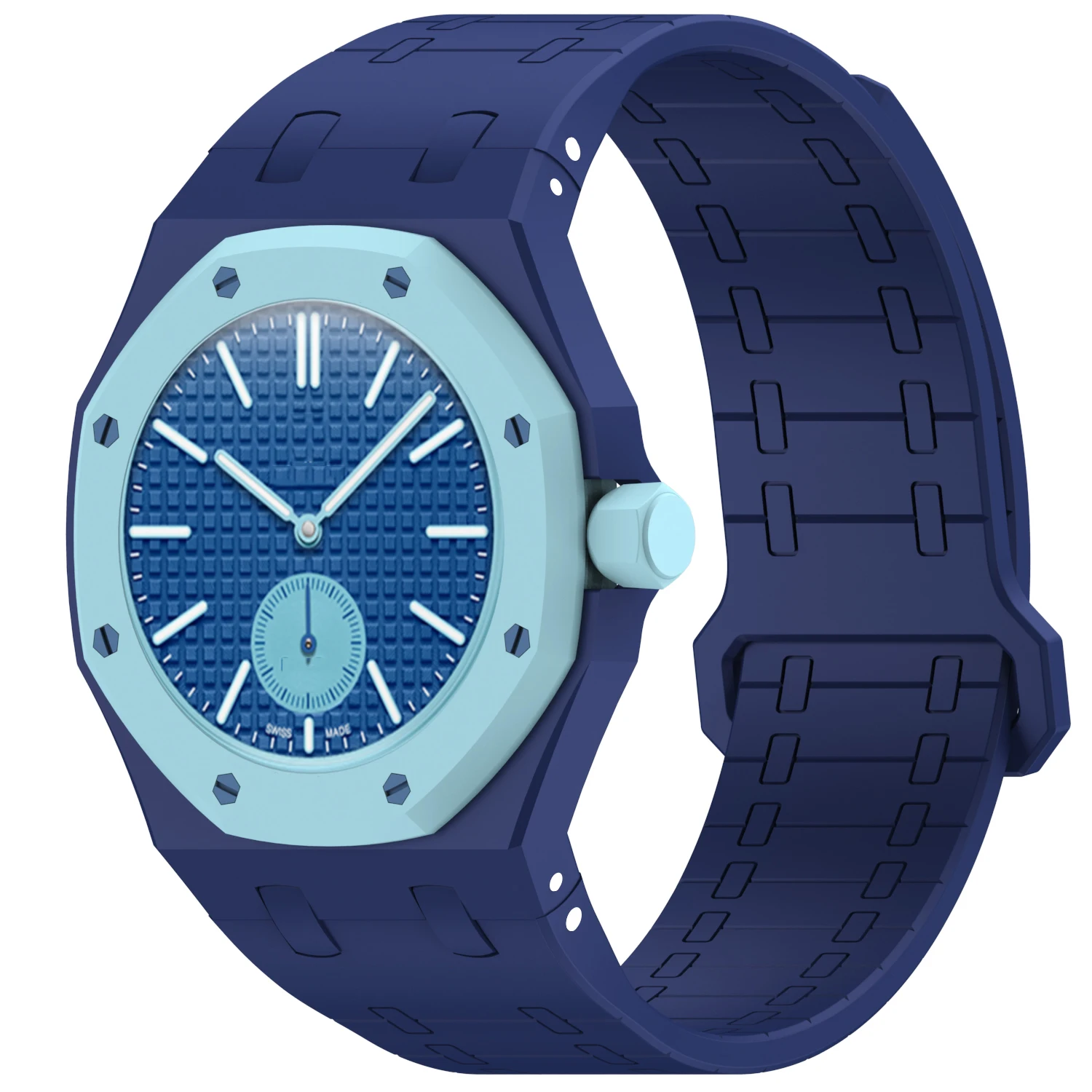 Фото Магнитный силиконовый ремешок+чехол для часов Swatch X AP Royal Pop Pocket Watch, превращающий их в наручные часы, 2 в 1: ремешок и защитный чехол, аксессуары №3