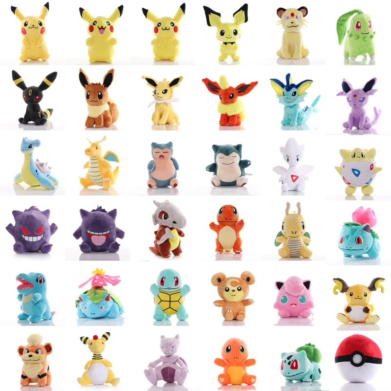 

41 Styles TAKARA TOMY Pokemon Pikachu Dragonite Snorlax Lapras Gengar Umbreon Plush Toys Soft Stuffed Toy for Children Kids Gift