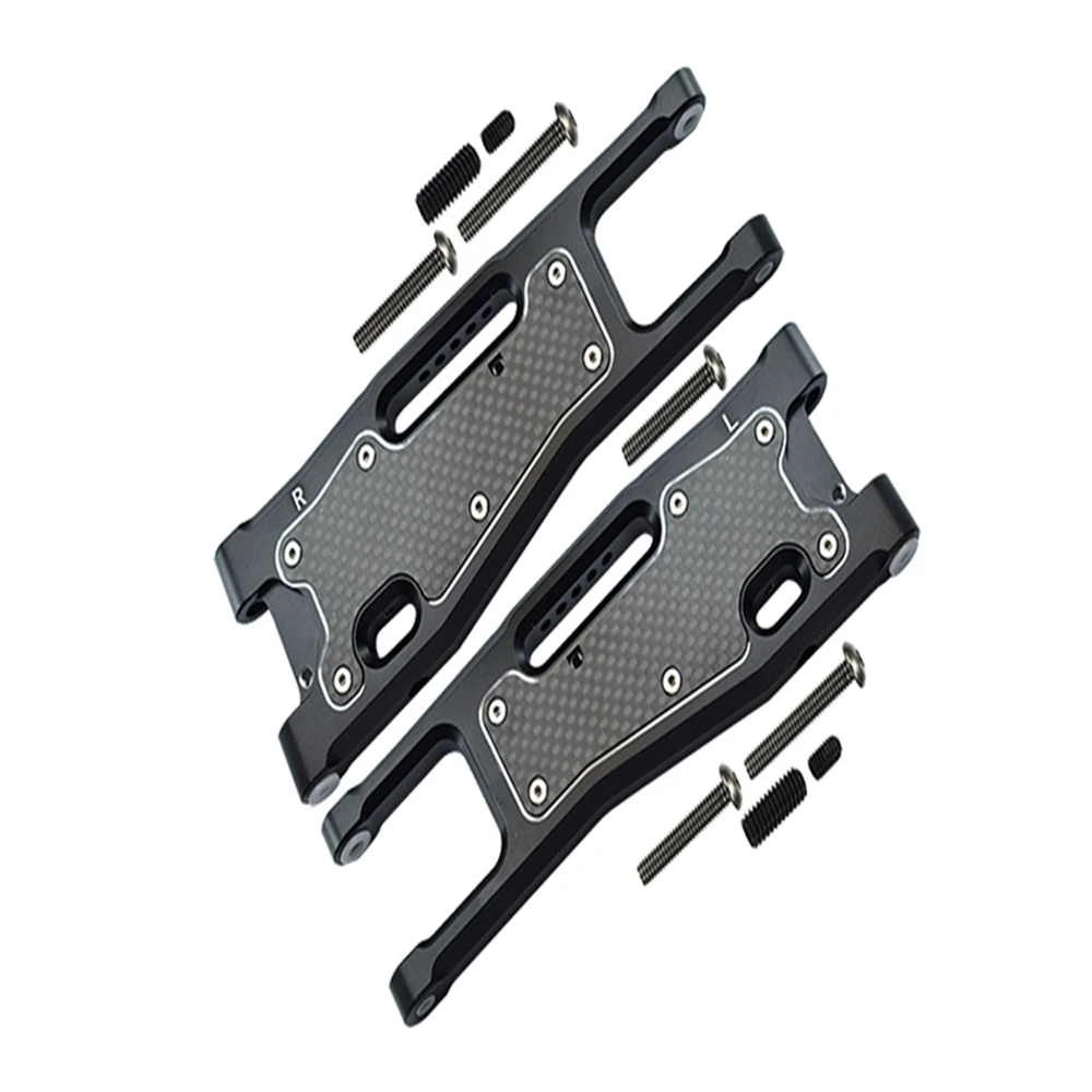 RC Car Accessories Aluminum Alloy Front Swing Arm + Dustproof Carbonized Protective Plate for TRX 1/8 SLEDGE