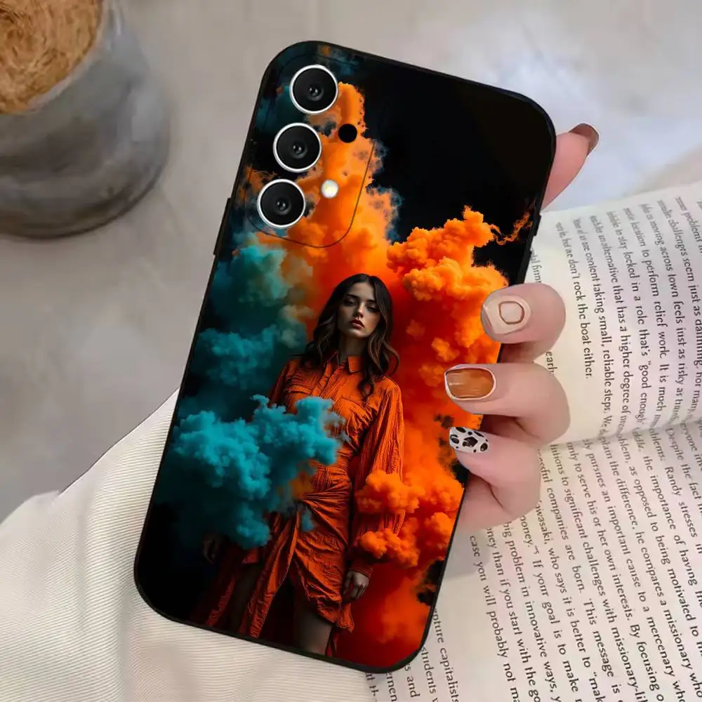 Фото Чехол для телефона с портретом сексуальной женщины для Samsung S25, 24, 21, 22, 23, 30, Ultra, 20, Plus, Fe, Lite, Note, черный №4