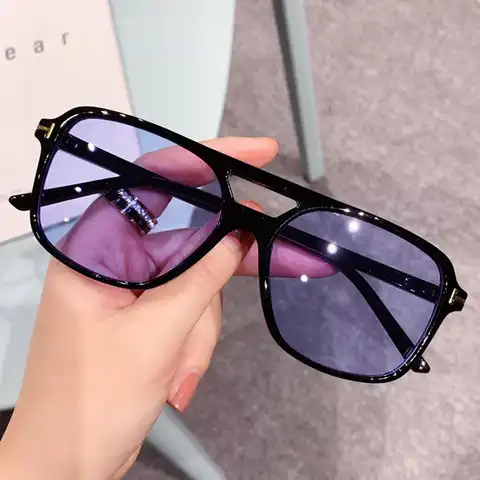 Очки солнцезащитные женские квадратные, модные солнечные очки конфетных цветов в стиле ретро, брендовые большие прозрачные чёрные синие