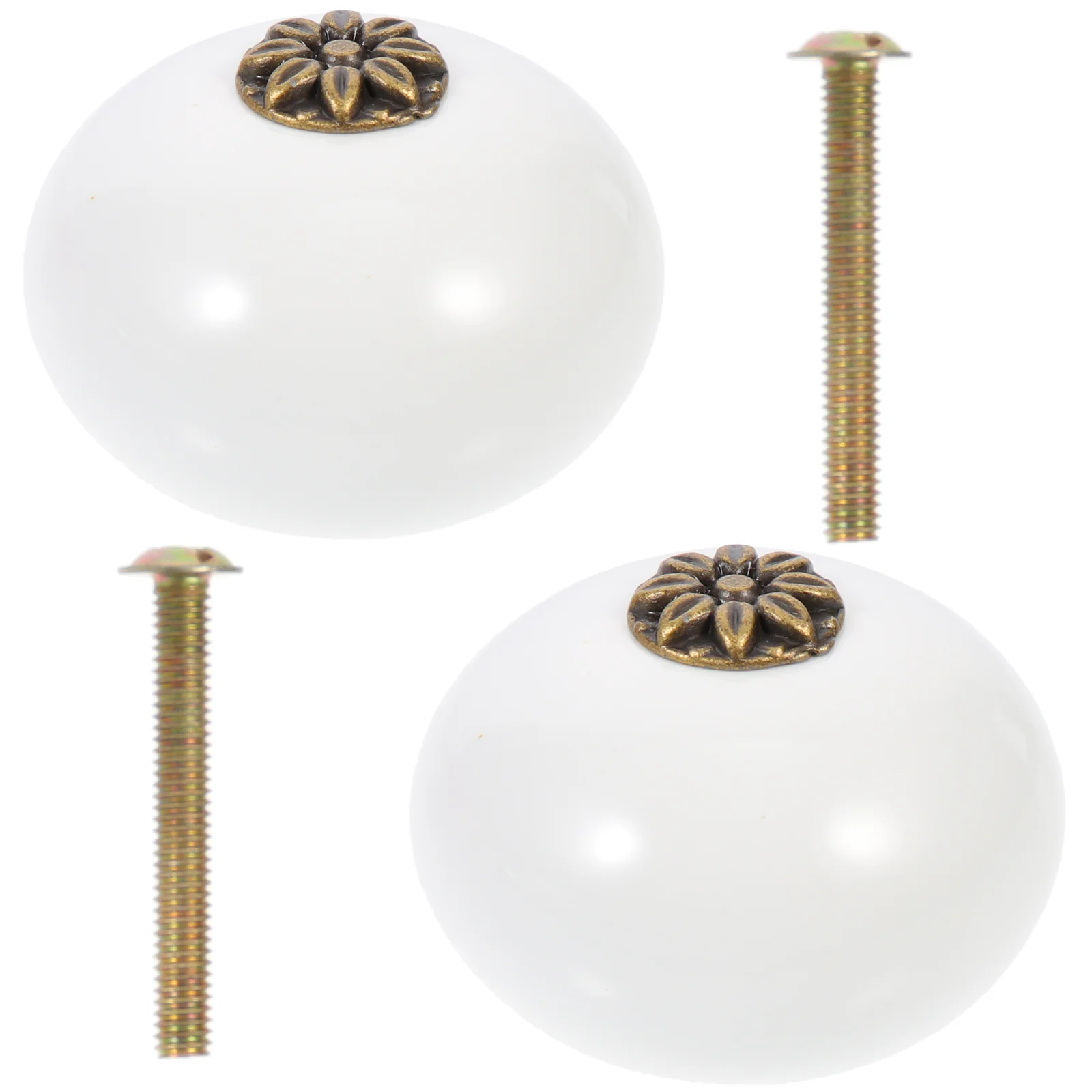 

Knobs Cabinet Handles Drawer Kitchenknob Door Dresser Cupboardbrass Ceramic Furniture Handledecorative Ring Black Closet Brushed