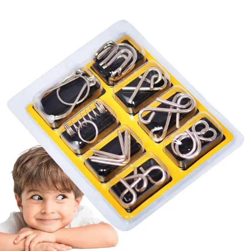 

Metal IQ Puzzle Toys IQ Test Mind Game Toys Brain Teaser Metal Wire Puzzles Magic Trick Toy Metal Wire Puzzle Unlock Interlock