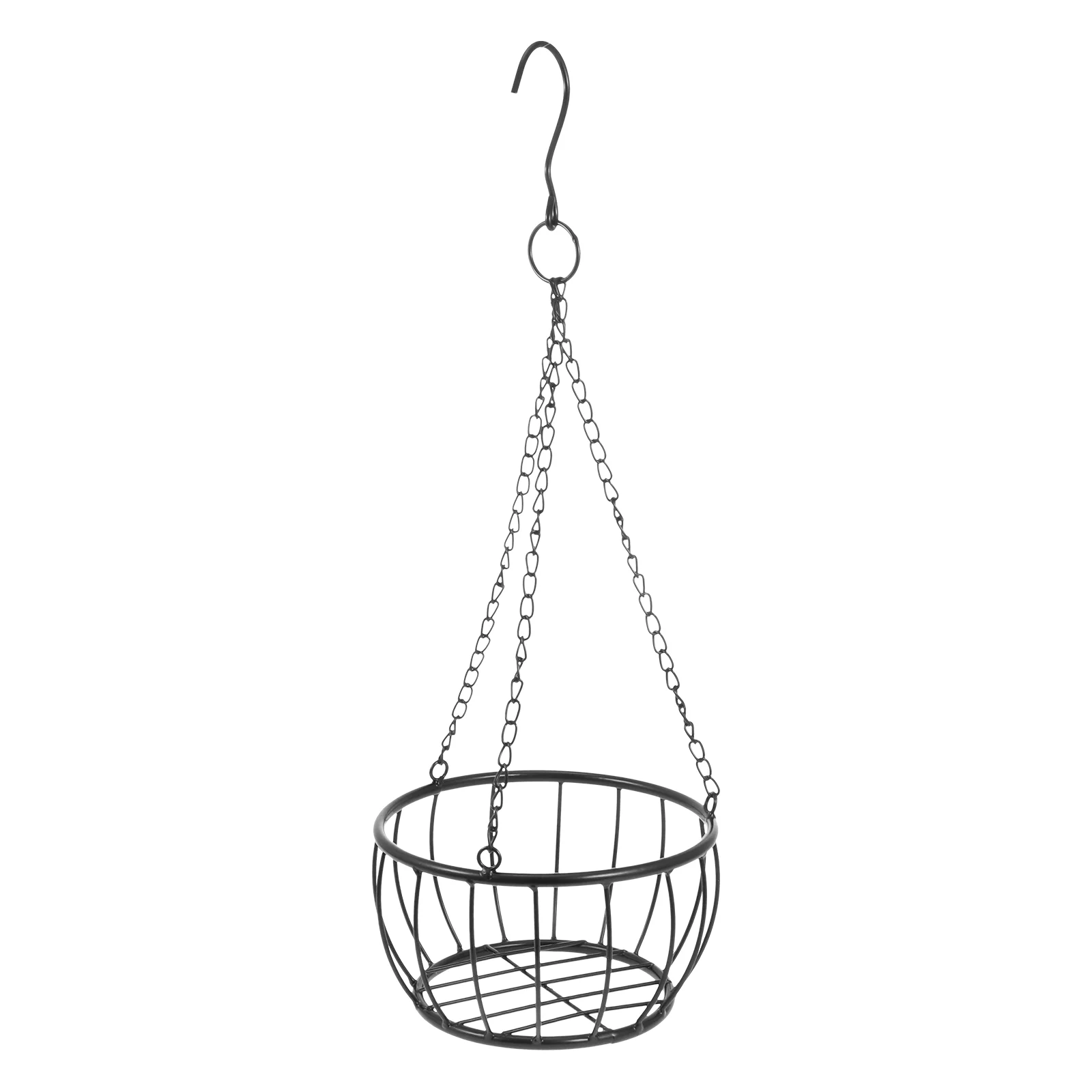 

1 Pc Retro Storage Container Hanging Basket Sturdy Planter Basket (Black,)