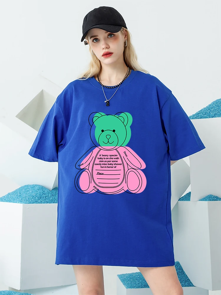 

Kawaii Bear Notes одежда женская модная уличная футболка Свободные брендовые футболки оверсайз футболка высокого качества хлопковая футболка