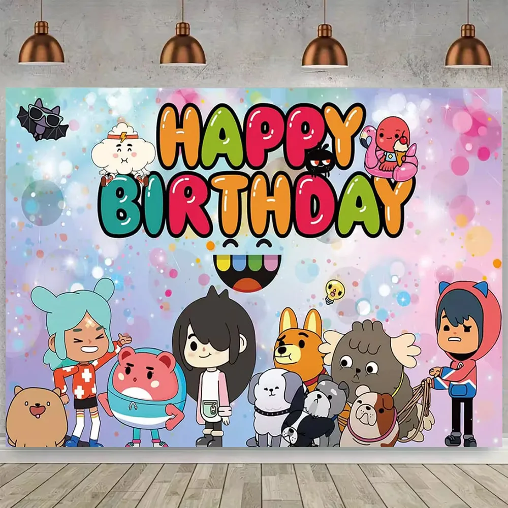 Виниловый фон для фотосъемки детей с изображением мультфильма Toca Life World