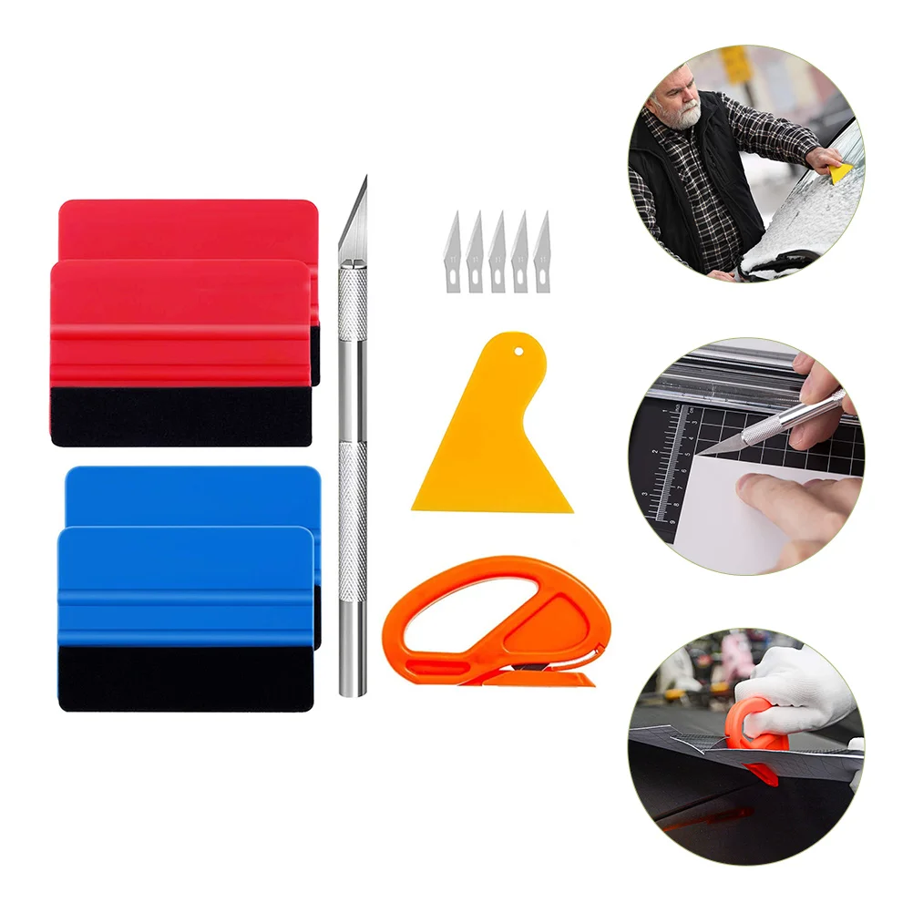 

Tool Window Film Car Squeegee Wallpaper Vinyl Tint Wrap Kit Vehicle Red Accessories Scraper Felt Smoother Smoothing Wrapping