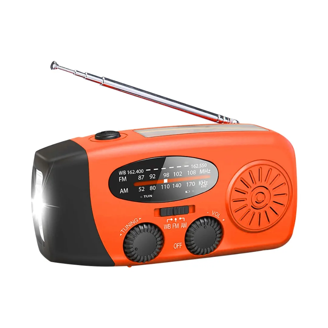 

1pc Emergency Solar Hand Crank 1000mAh AM/FM/WB/NOAA Weather Radio LED Torch Phone Charger Waterproof Camping Radio For Outdoor