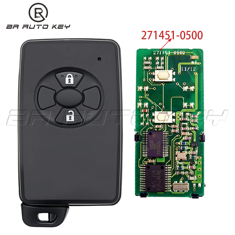 

Оригинальный 271451-0500, 2 кнопки, смарт-ключ для Toyota Vitz Axio Auris Crowm Mark-X Alphard, оригинальные автомобильные ключи, печатная плата 312 МГц