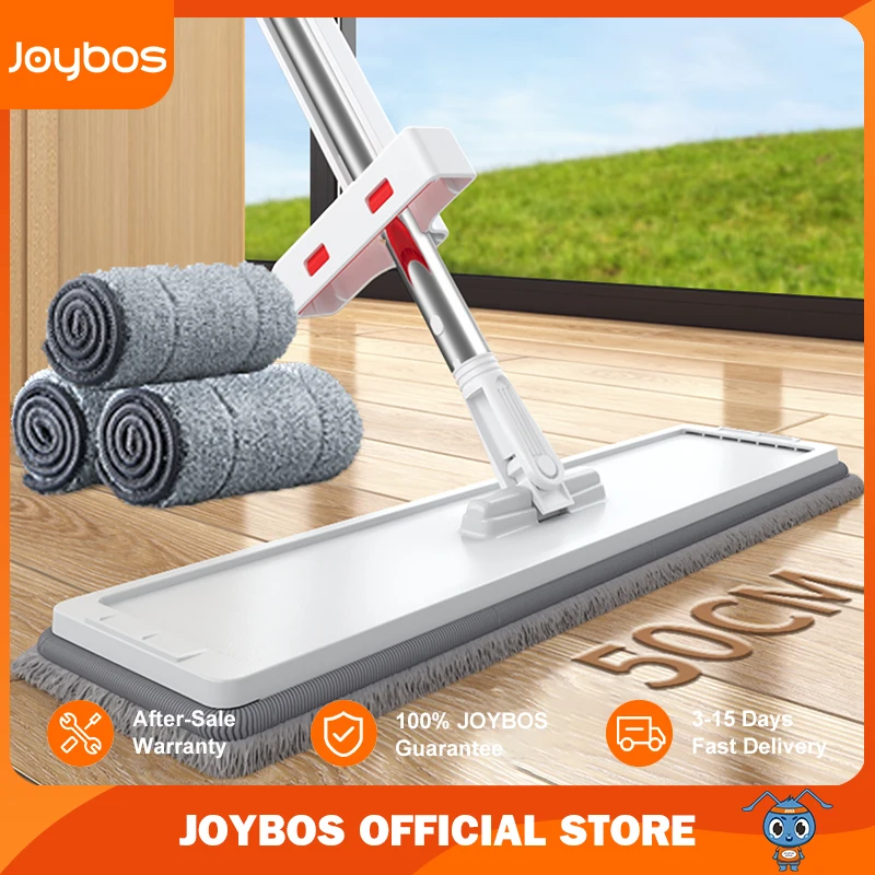 JOYBOS Flat Mop Plus 50CM Large Head Wet Dry Replacement Magic Self-squeezer Mop Magic Mop No Hand Wash Household Cleaning JB53
