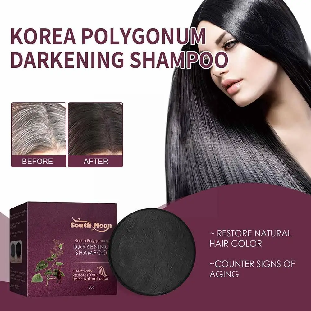 

80g Polygonum Shampoo Soap Unisex Hair Solid Moisturizing Massage Darkening Shampoo Non-Irritating Hair Scalp N1Q2