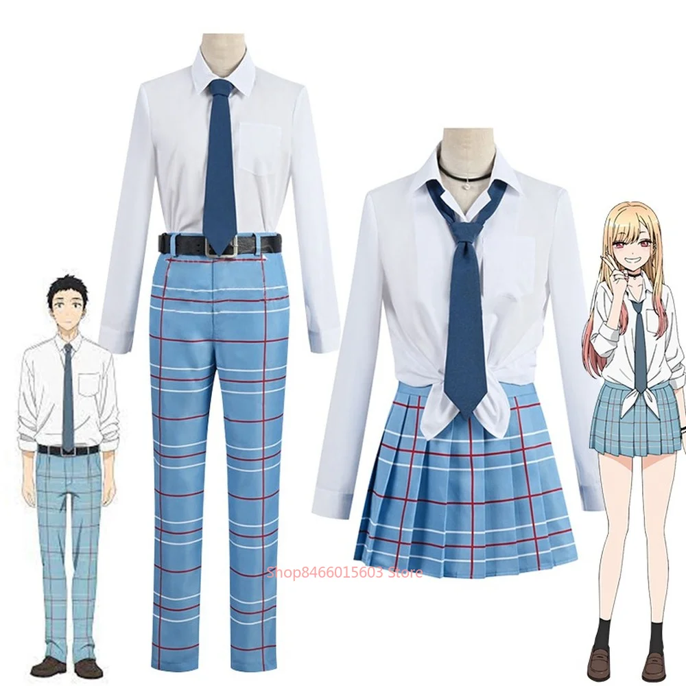 

Anime My Dress-Up Darling Marin Kitagawa Wakana Gojo Cosplay Costume Shirt Tie Skirt Pants Suit JK School Uniform Halloween Gift