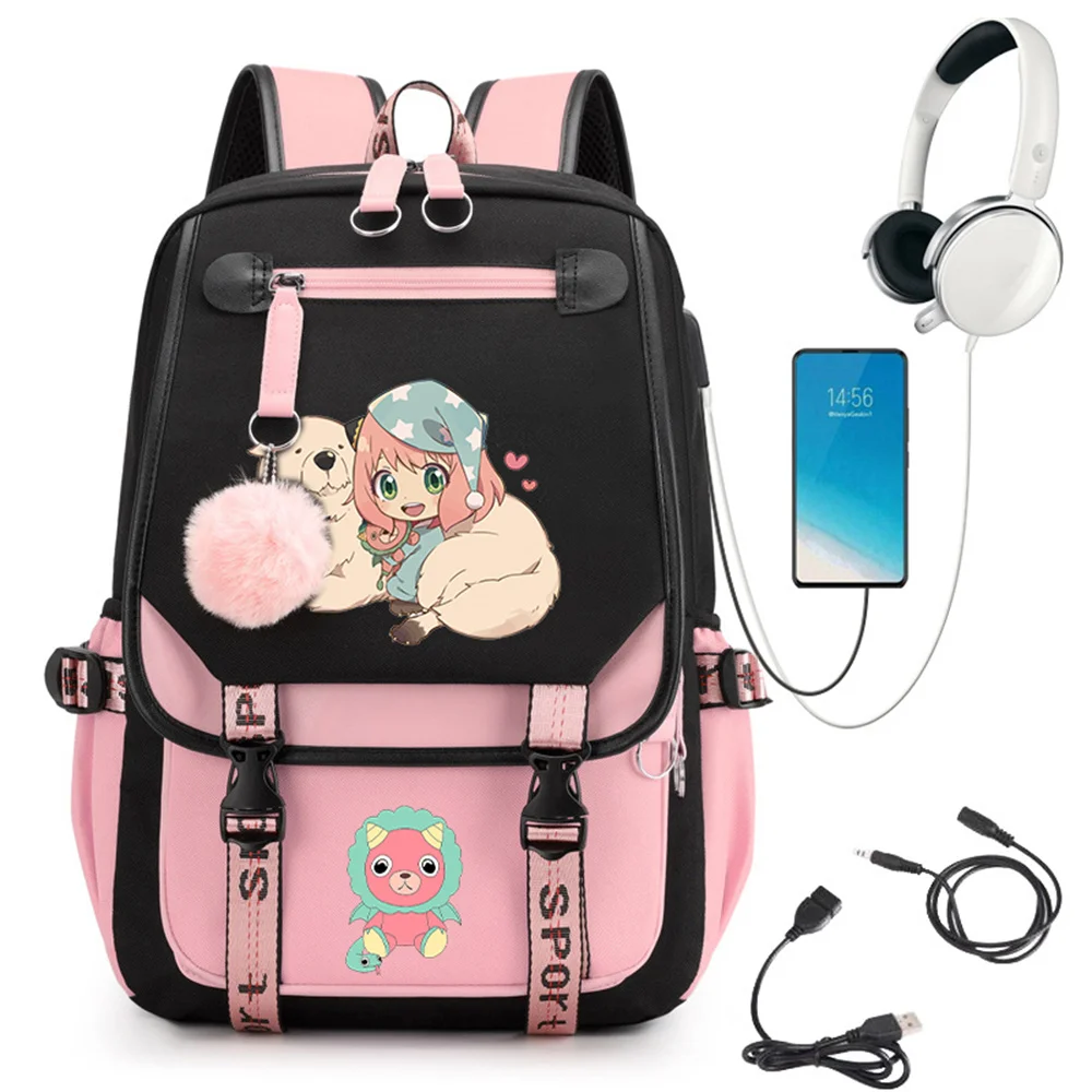 

Spy X Family Anime Bagpack Schoolbag for Girls Laptop Backpack Usb Port Teenager Backpack Anya Forger School Backpack Travel Bag
