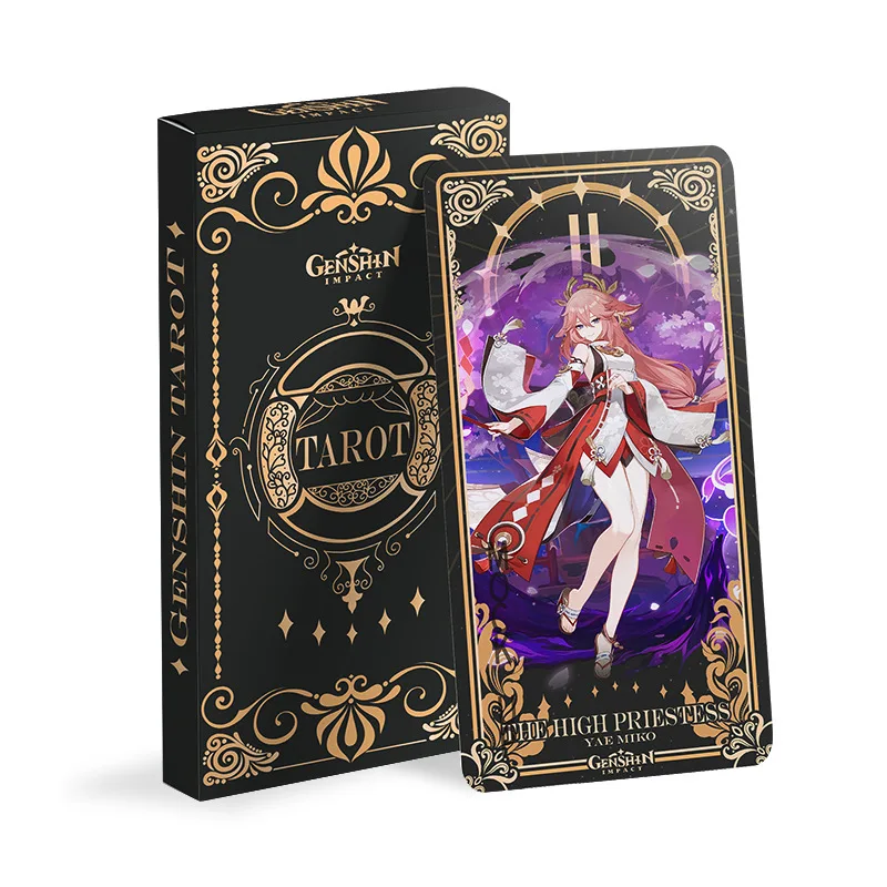 

Genshin Impact Tarot Card Divination Toy Yae Miko Kamisato Ayaka Xiao Deck Board Game Cards Collection With Box