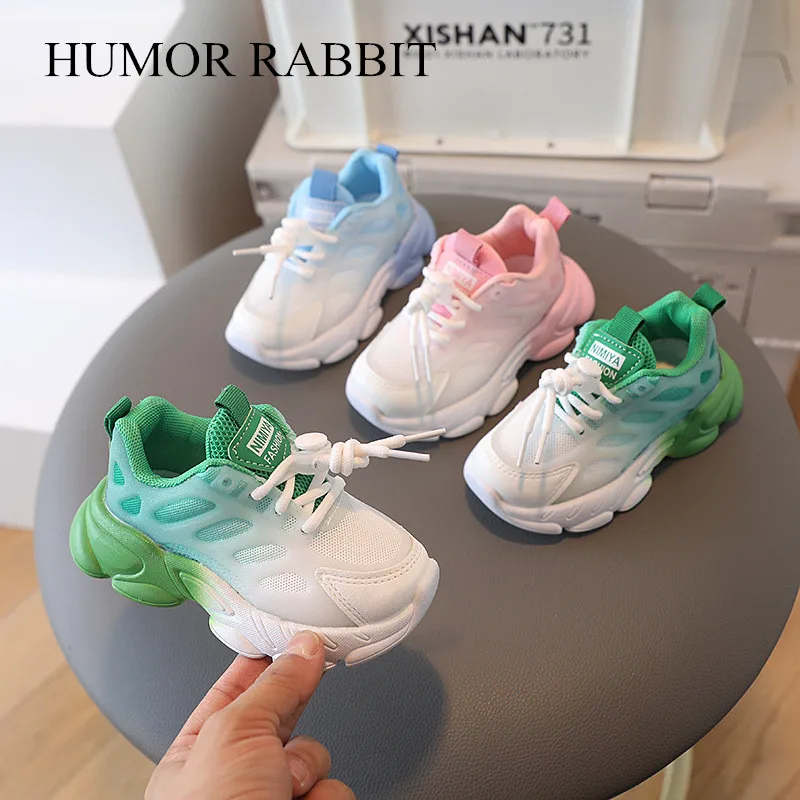 Size 21-30 Toddler Baby Gradient Color Children Sport Shoes Soft Running Mesh Breathable Shoes Boys Girls Shoes Fashion Sneakers