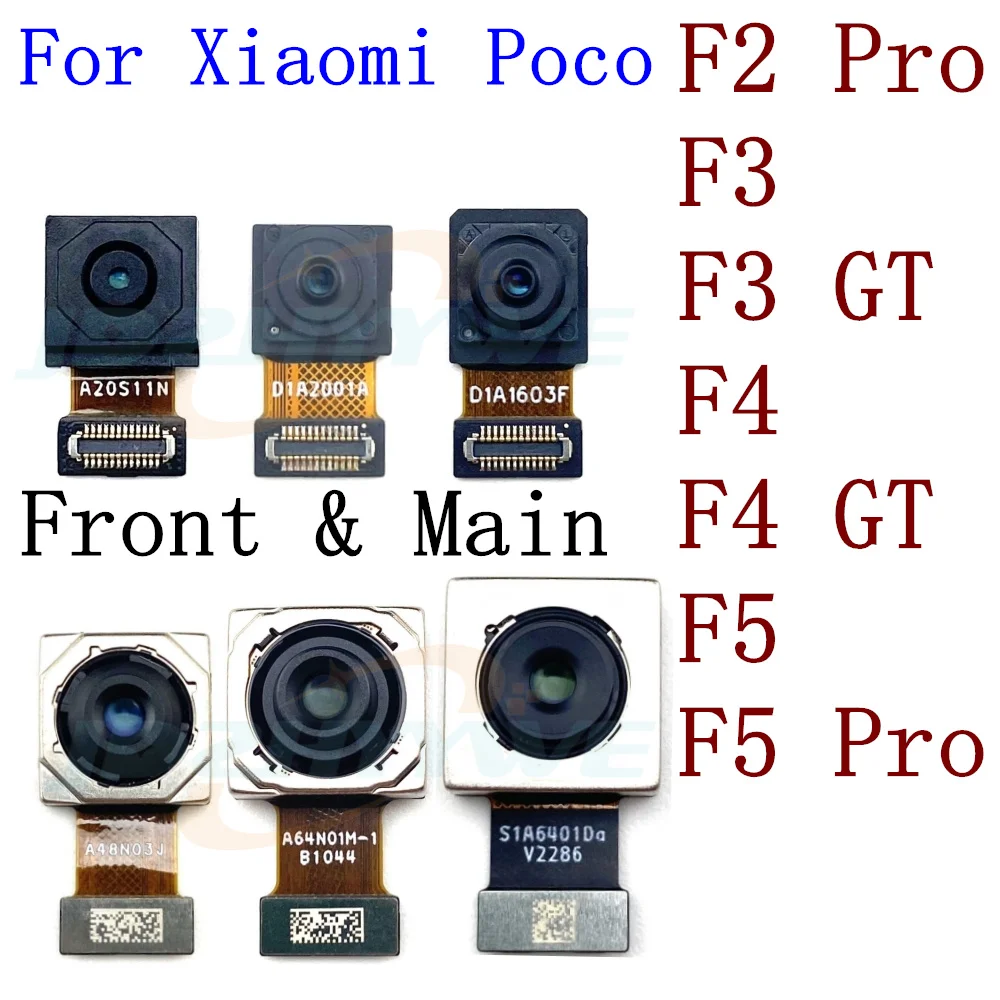 

Back Front Camera For Xiaomi Mi Poco F2 Pro F3 F4 GT F5 Pro Backside Selfie View Rear Camera Module Original Repair Spare Parts