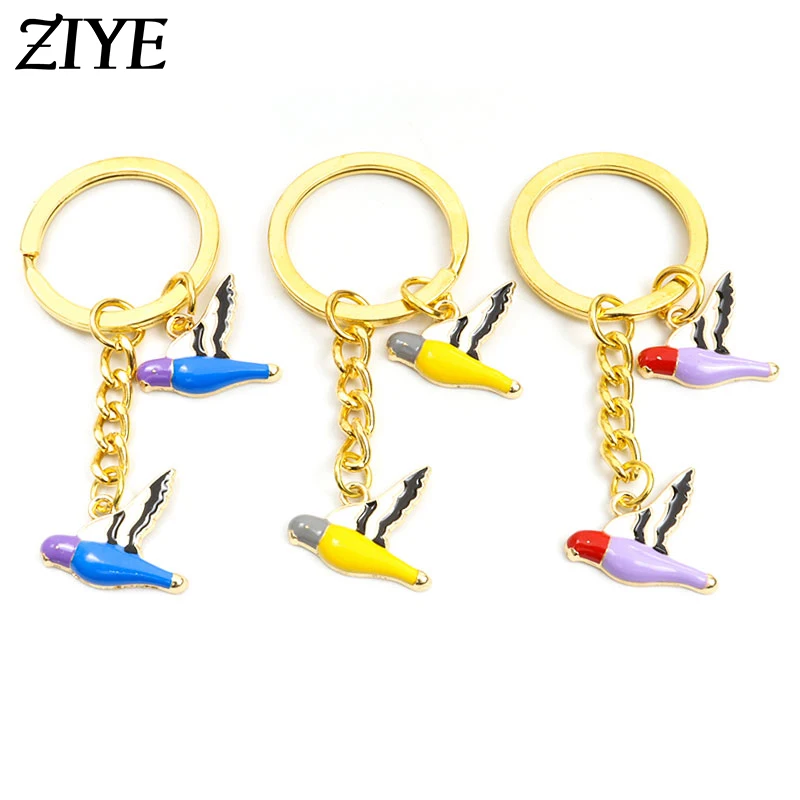 

Multicolor Enamel Pigeon Keychain Key Bag Accessories Dove Animal Alloy Charms Pendants Keyrings for Women Men Jewelry DIY Gifts