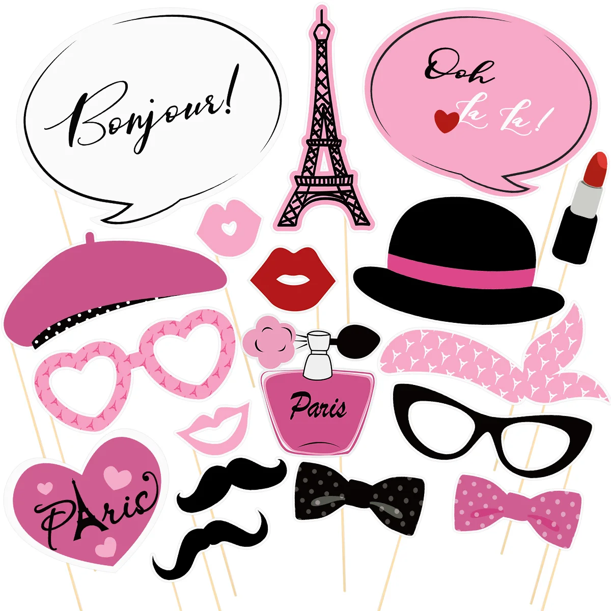 

Amosfun 18PCS Party Photo Booth Props Themed Decoration for Party Favors