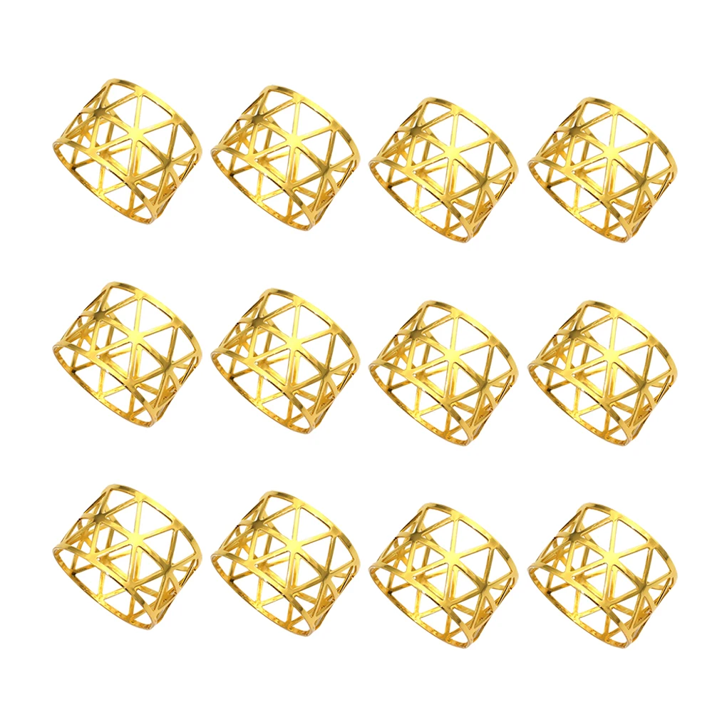 Набор из 12 металлических кольцевых салфеток для дома, гостиницы, ресторана, кухни, праздника, свадьбы, декоративный органайзер для полотенец, держатель