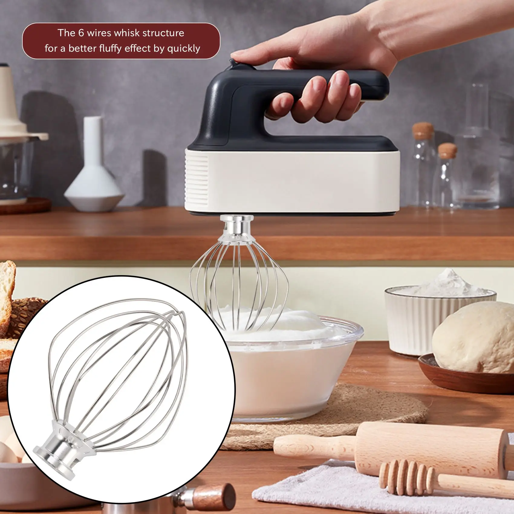 3 шт. сменная насадка для венчика миксера KitchenAid с наклонной головкой проволочный