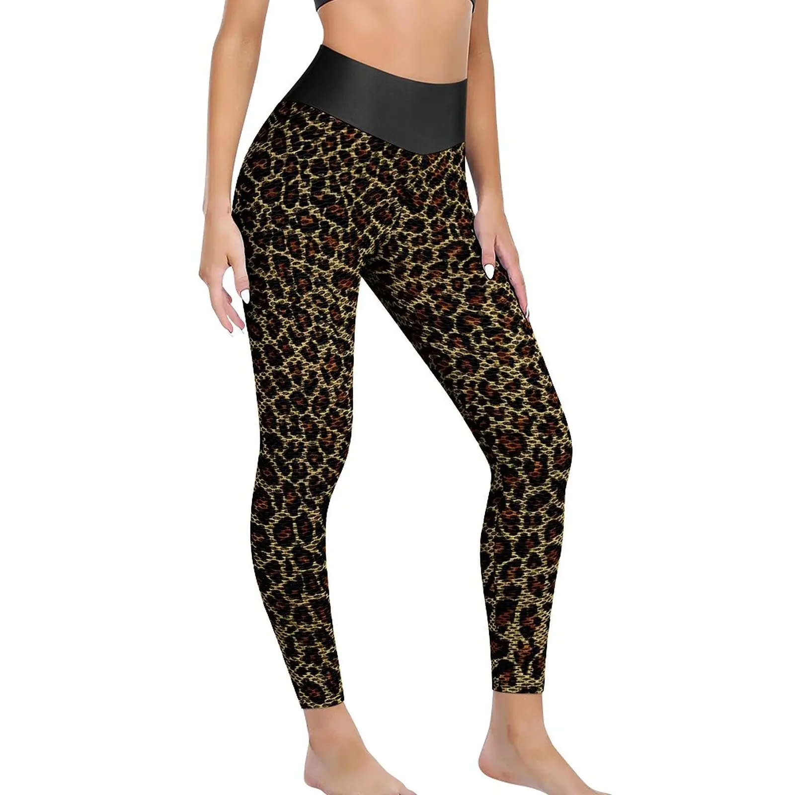 Classic Leopard Leggings Retro Animal Print Gym Yoga Pants Female Push Up Sweet Leggins Sexy Seamless Graphic Sports Tights