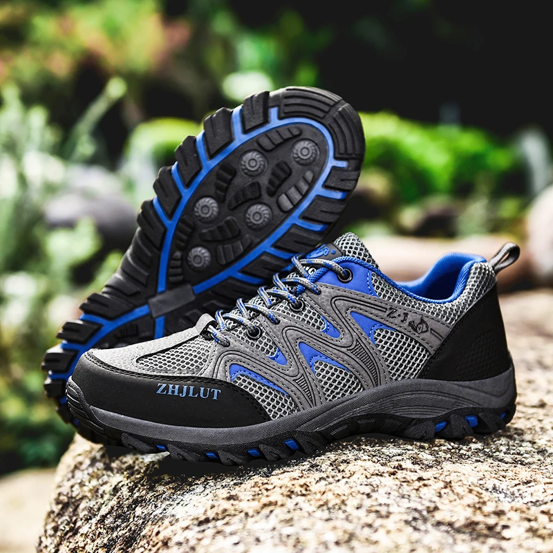 SENAGE Men and Women Hiking Shoes Mesh Breathable Lace Up Sneakers Summer Climbing Mountain Sport Shoes  Outdoor Trekking Shoes