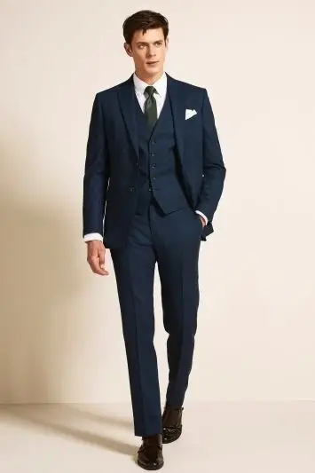 

Новинка 2022, приталенный деловой костюм для мужчин, комплект из 3 предметов, Свадебный блейзер для делового жениха с жилетом и брюками