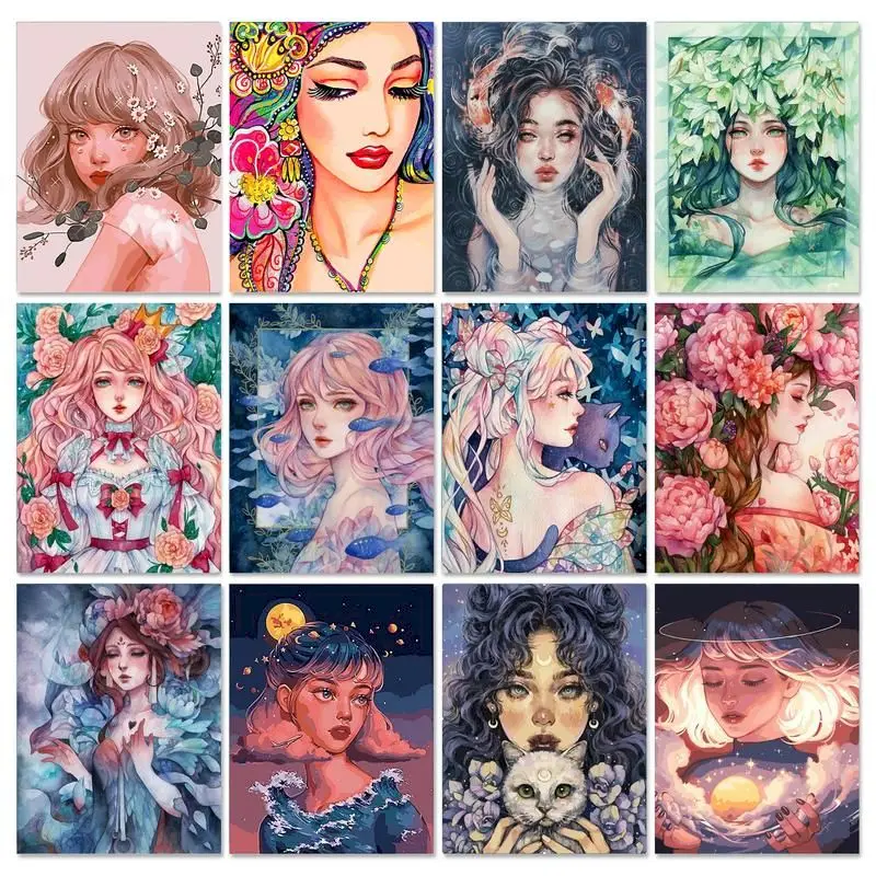 

GATYZTORY картина по номерам «сделай сам», рисунок для взрослых, девушка, картина по номерам, картина по номерам, уникальный подарок для дома D