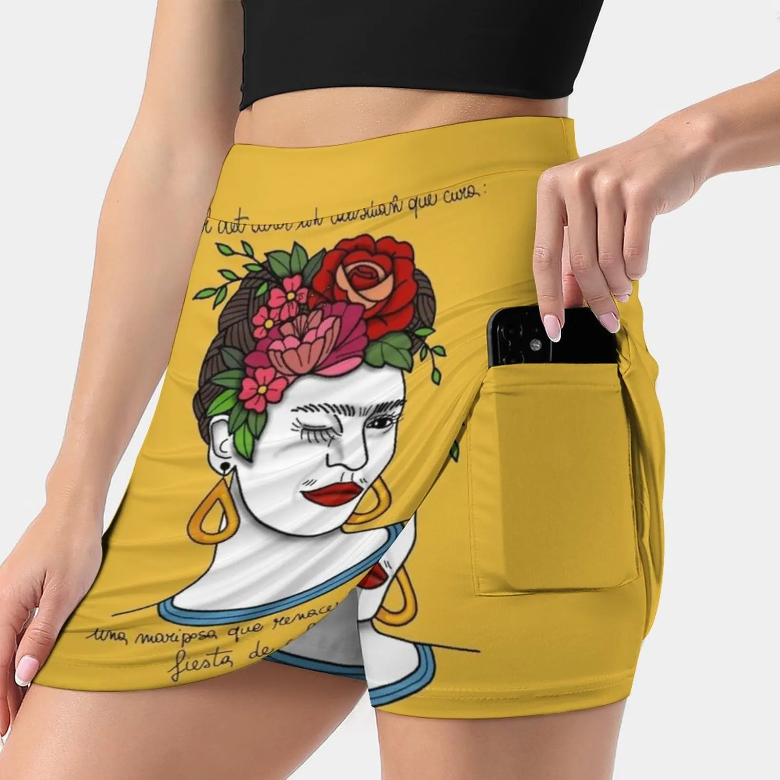 

Модная Корейская юбка Frida Khalo, летние юбки для женщин светильник кие брючные юбки, юбка, икона, Фрида, Хало, Фрида, мексиканская Феминистская