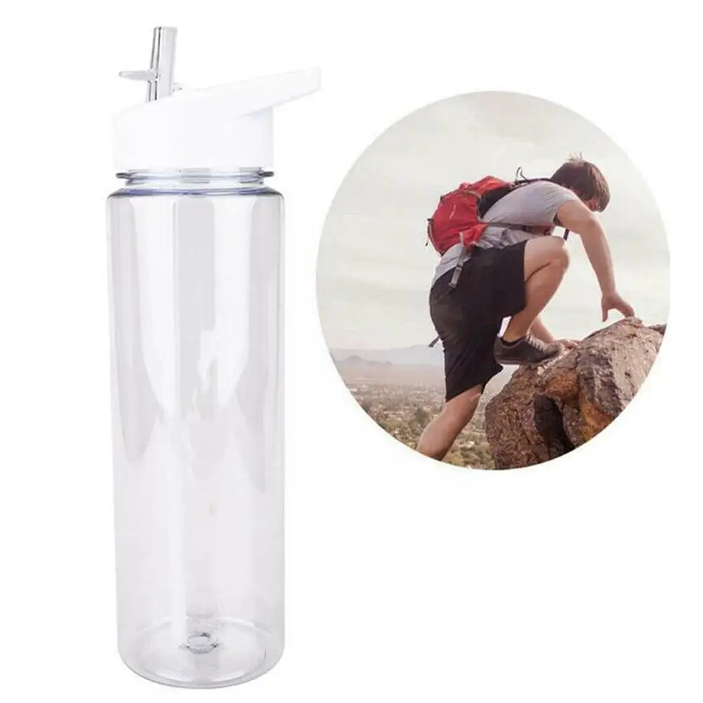 

750ml Sports Water Bottle With Straw Transparent Water Bottles Leakproof Cup Drinkware Outdoor Mug Bicycle Travel Drink K7Z0