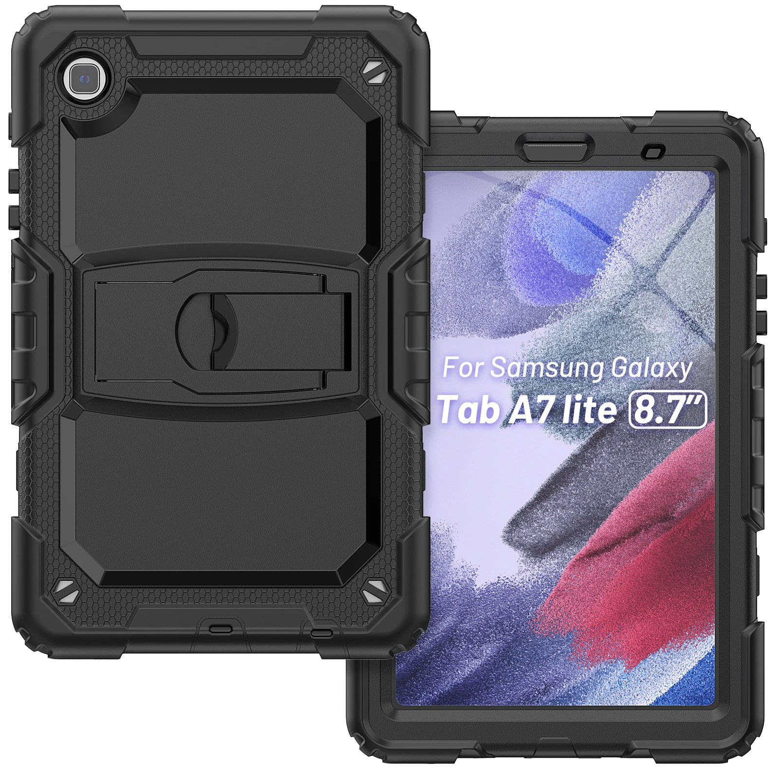 

Armor Coque For Samsung Galaxy Tab A T290 T295 T220 T225 Hand Strap 360 Rotation Stand Case Cover for A7 Lite Case