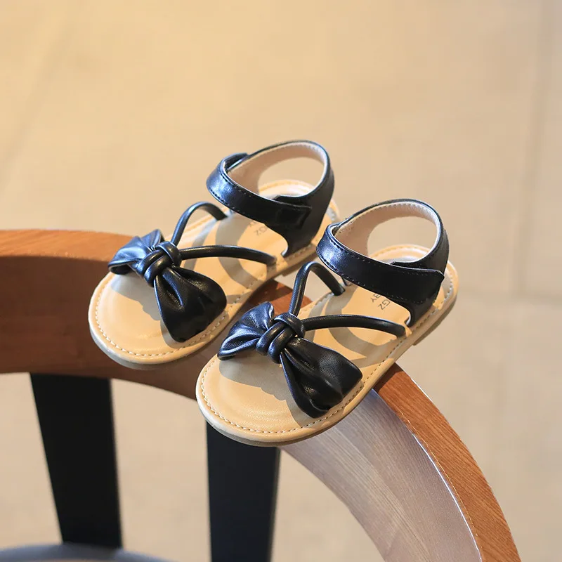 

Summer Kids Shoes for Girl Sandals Fashion Baby Girl Shoes Solid Color Girls Beach Sandals Black SMG255