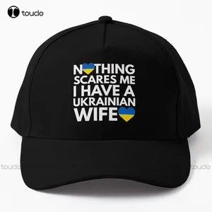 Nothing Scares Me I Have Ukrainian Wife Baseball Cap Treading Caps Outdoor Simple Vintag Visor Casual Caps Cotton Denim Caps Art