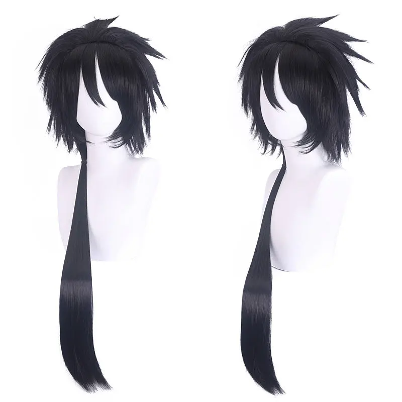 Парик для косплея Izuna Sasuke Uchiha парик 50 см длинный черный термостойкий