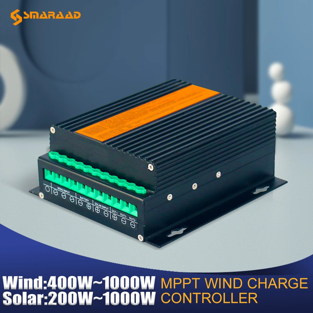 MPPT Контроллер заряда ветряная солнечная гибридная система 400 Вт ~ 1000 Вт ветер 200 Вт ~ 1000 Вт Солнечный 12 В 24 В Авто 48 в регулятор для генератора Динамо