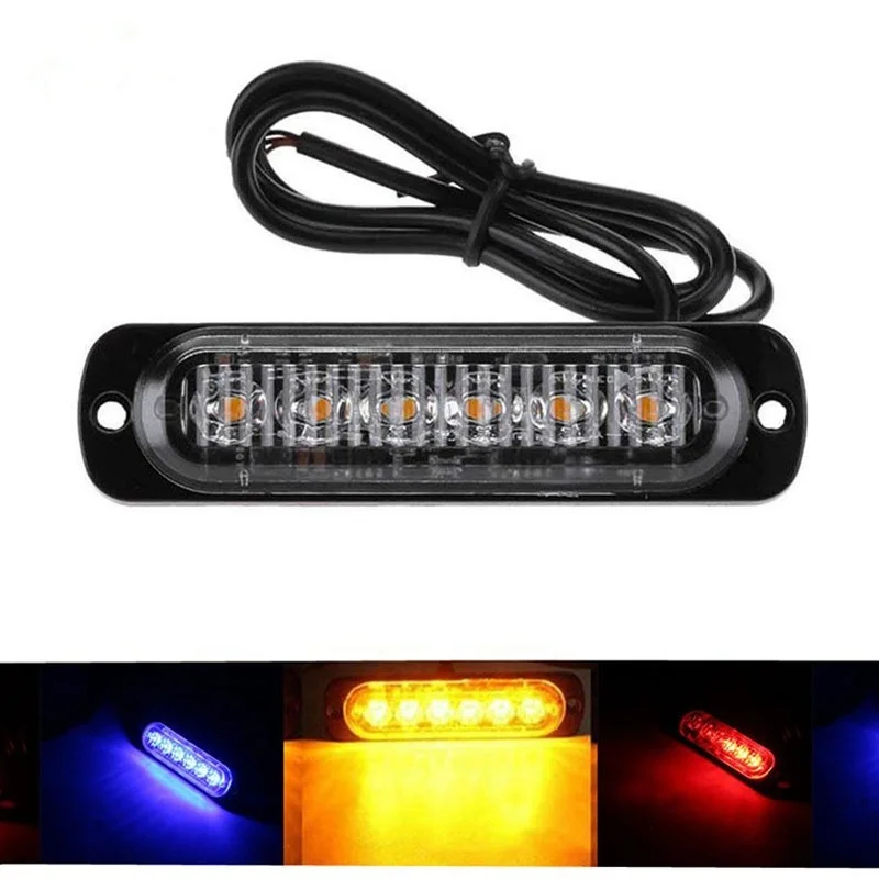 

2x Truck 12V 24V 6smd LED Strobe Warning Light Strobe Grille Flashing Lightbar Car Beacon Lamp Amber Yellow White Traffic Light