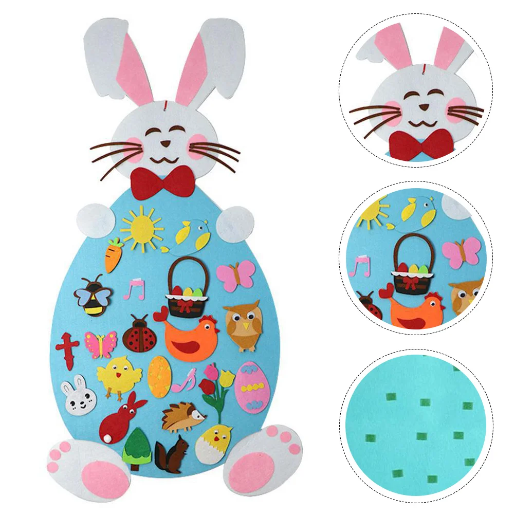 

Easter Felt Bunny Diy Rabbit Hanging Wall Craft Ornament Decoration Decor Ornaments Crafts Detachable Decorations Party Favor