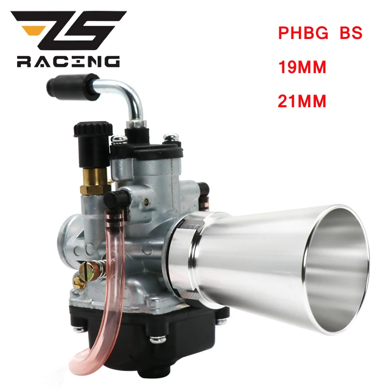 

ZS Racing For Dellorto PHBG 19BS/21BS Racing 2T Carburettor 19mm 21mm PHBG Carburetor with Air Filter For YQ50 Area 51 Ark 50 LC