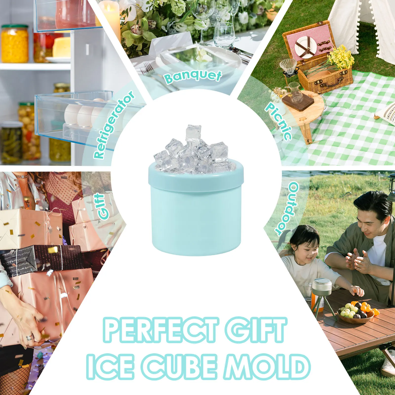 3 шт. лотки для льда с крышками цилиндрические силиконовые формы