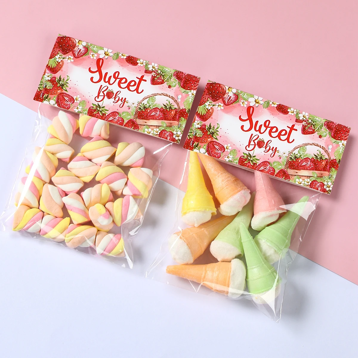 10 шт. розовые пакеты для клубники