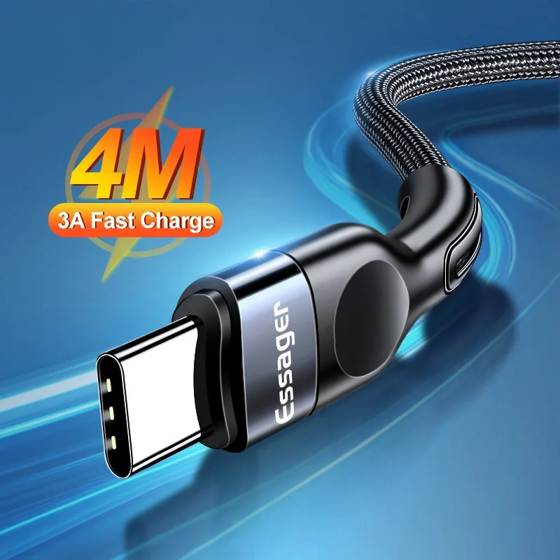 

Type-C Lightning Micro USB Cable For mi iPhone 3A Fast Charging USB-C Cable Mobile Phone Charger USBC Type-C Data Wire Cord 3m