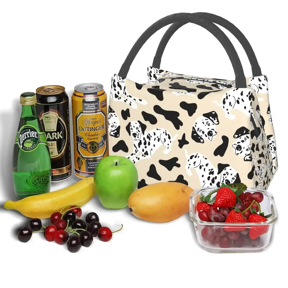 Портативная сумка для еды с принтом далматинской собаки большая емкость