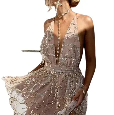 

Sexy Backless Sequins Evening Gift