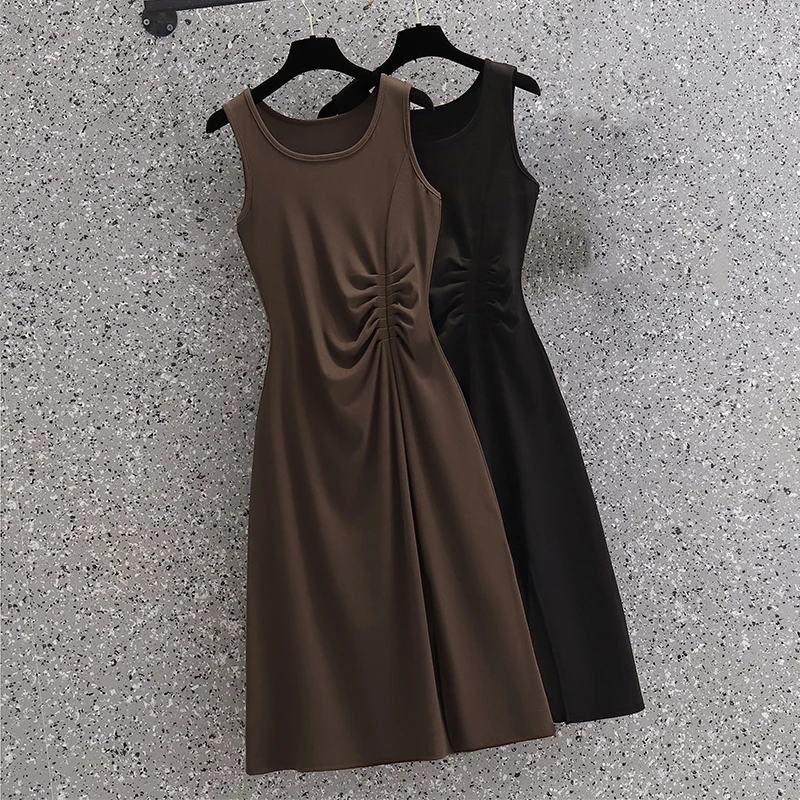 

Stylish Summer Elegant Large Size Party Dress Women's Clothing 2023 Spring Summer New Slim Sleeveless Tank Top Dress AC152