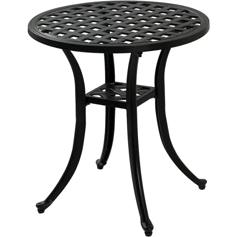 

ZOTORUN Outdoor Cast Aluminum Side Table End Table for Patio, Backyard, Pool, Indoor Companion, Easy Maintenance and Weather