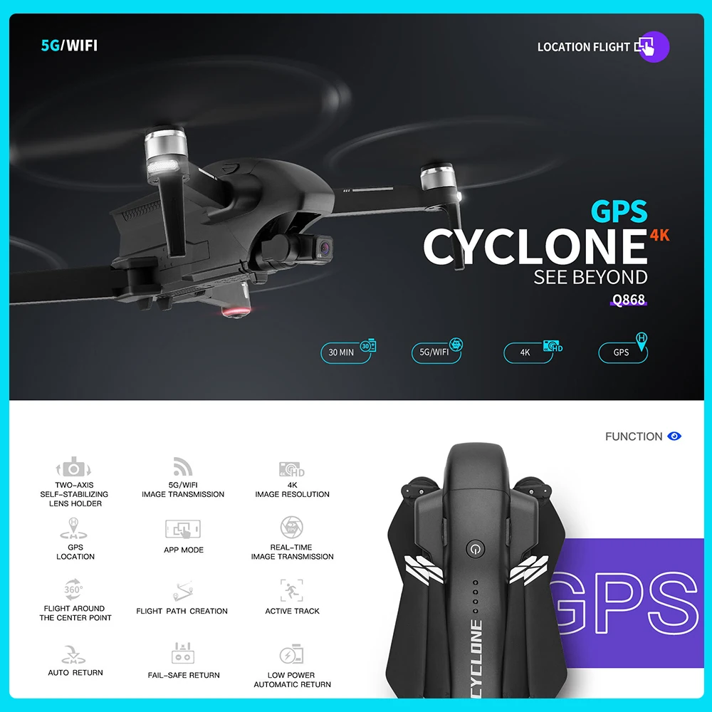 

WLtoys Q868 Drone 4K Professional QuadCopter Camera RC Drone 5G WIFI FPV Brushless 2-Axis Gimbal Quadcopter Flight Time Toys FPV