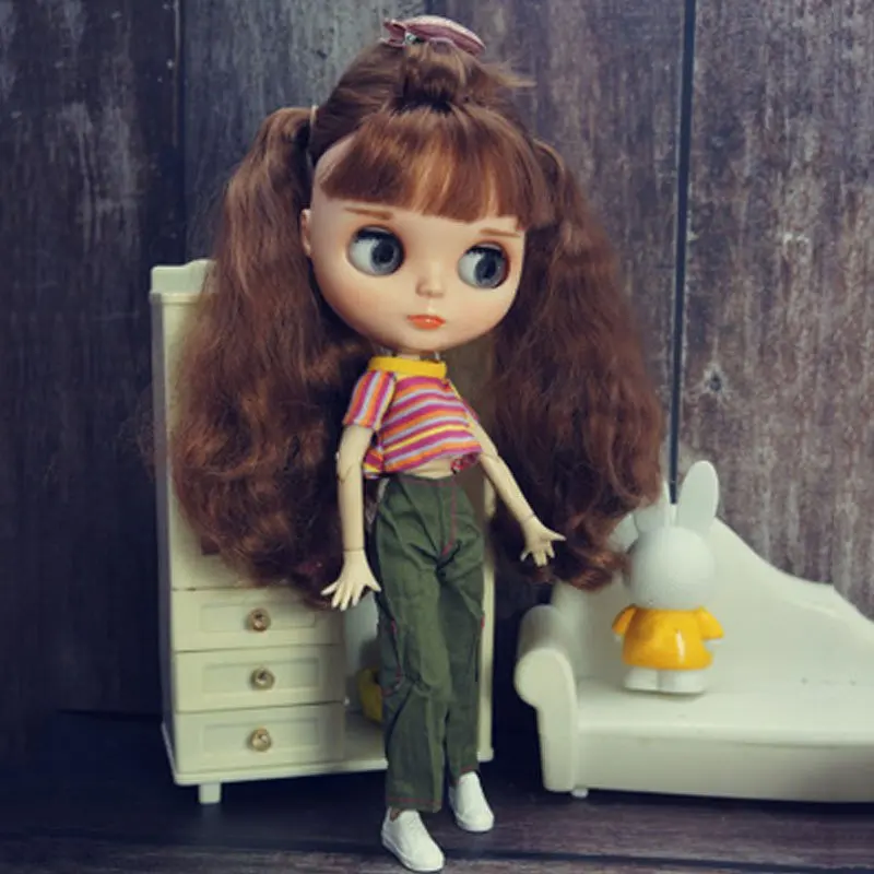 Модные кукольные наряды для кукол блайз комплект одежды платье футболка майка